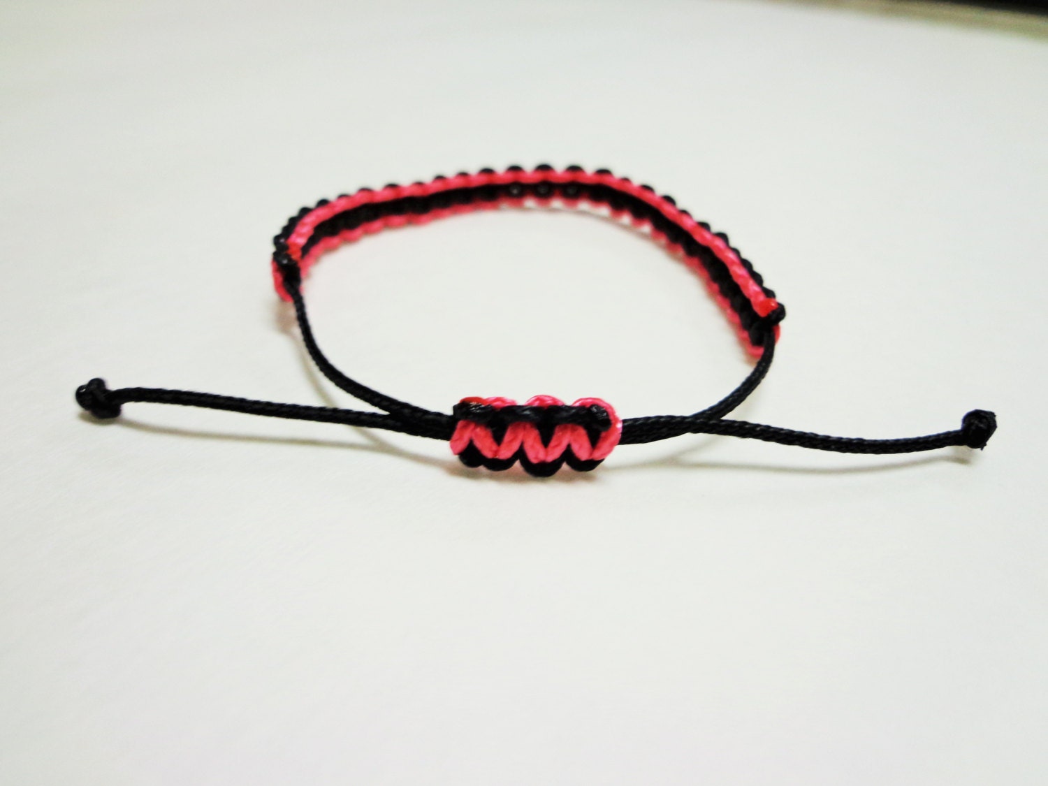 Micro Adustable Paracord Bracelet Black and Pink Colors - Etsy