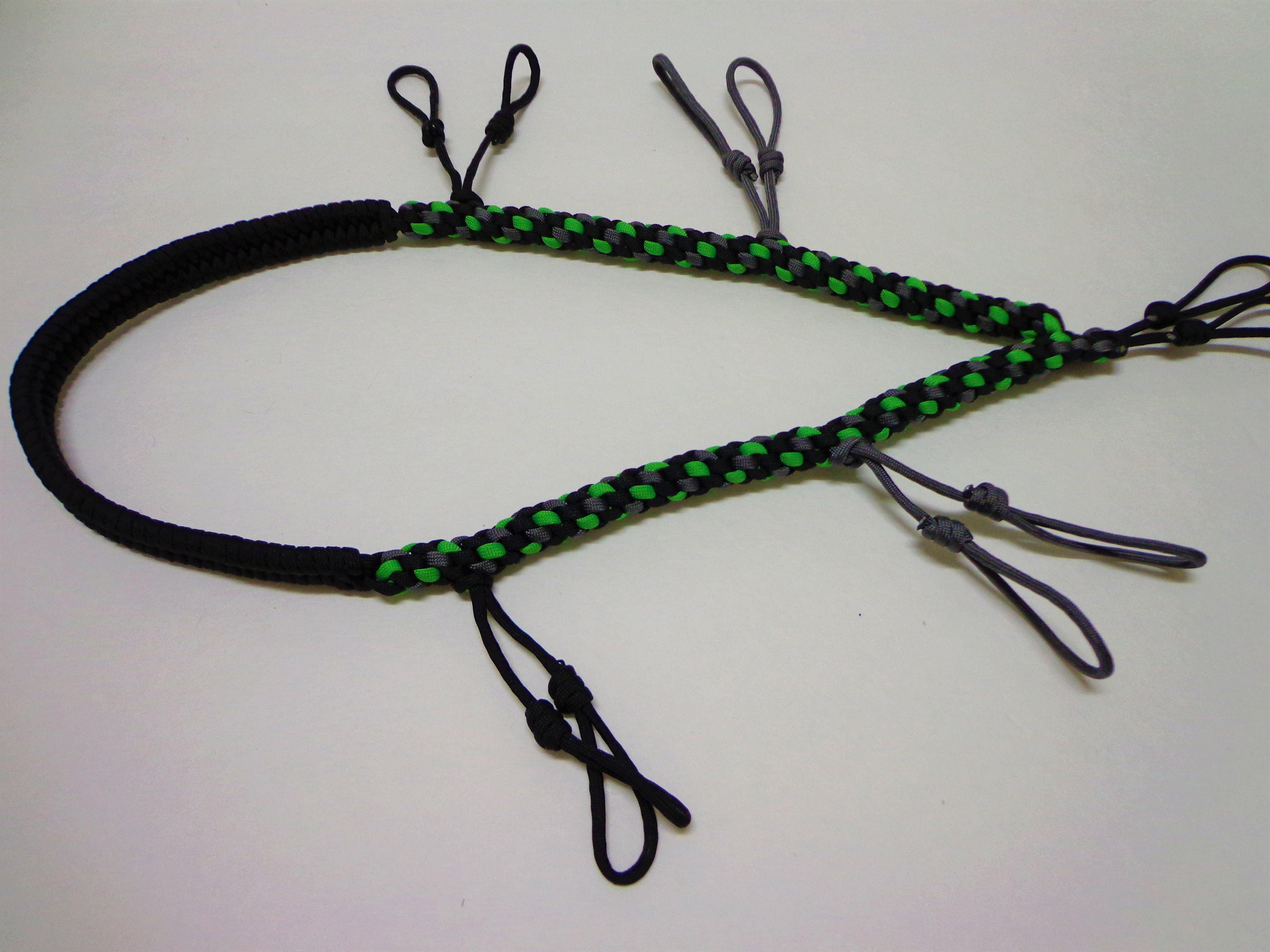 Custom Paracord Call Lanyard Black Grey and Neon Green Etsy
