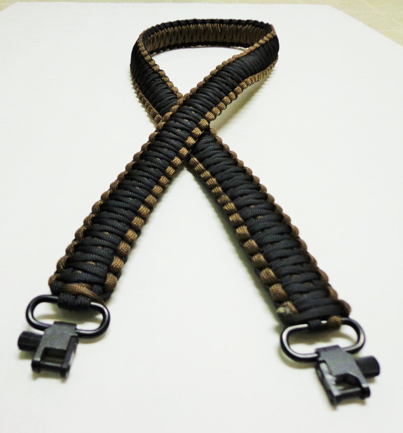Custom Paracord Gun/Rifle Sling Black and Chocolate Brown Etsy