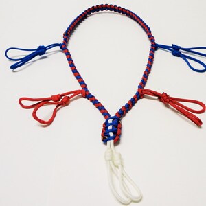 Custom Paracord Duck Call Lanyard Red White and Blue image 4