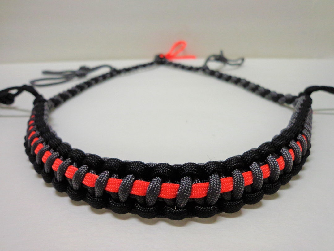 Custom Paracord Call Lanyard Grey Black and Neon Orange Etsy