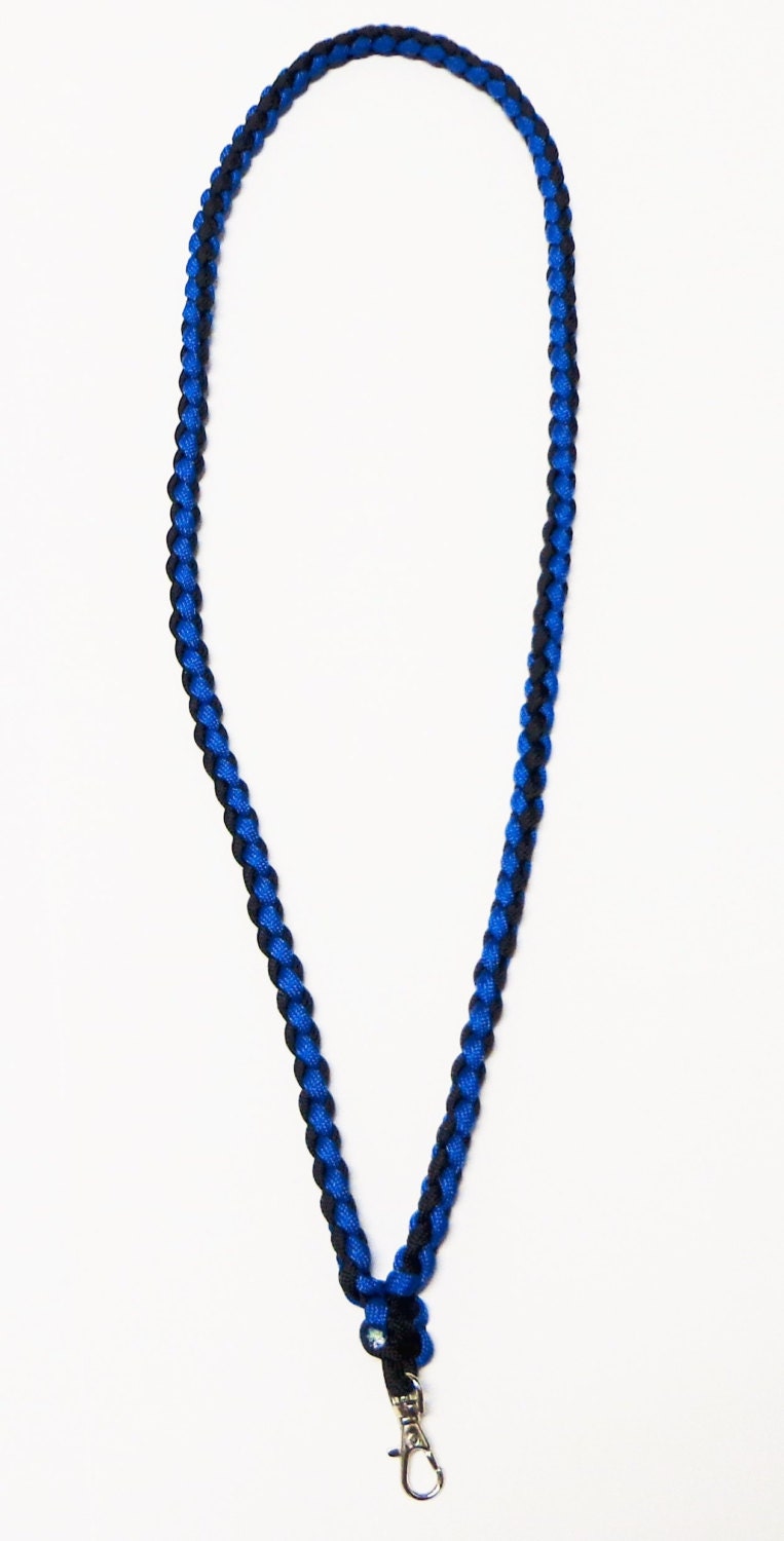 Custom Paracord Key/id Lanyard Blue/black - Etsy