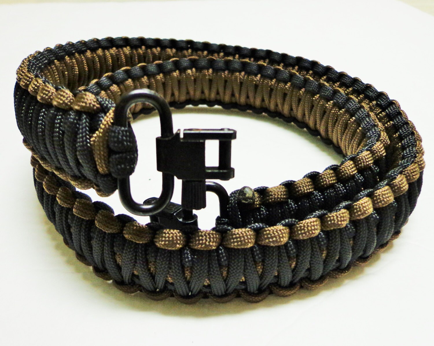 Custom Paracord Gun/Rifle Sling Black and Chocolate Brown Etsy