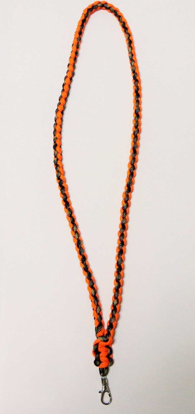 Custom Paracord Key/id Lanyard Camo/orange Etsy