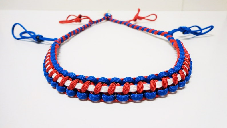 Custom Paracord Duck Call Lanyard Red White and Blue image 1