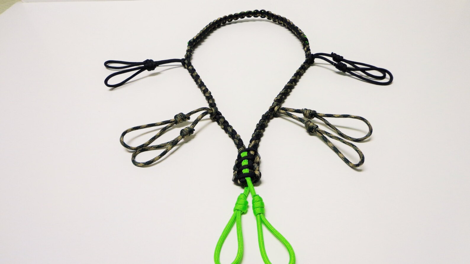 Custom Paracord Duck Call Lanyard Camo Black and Neon Green Etsy
