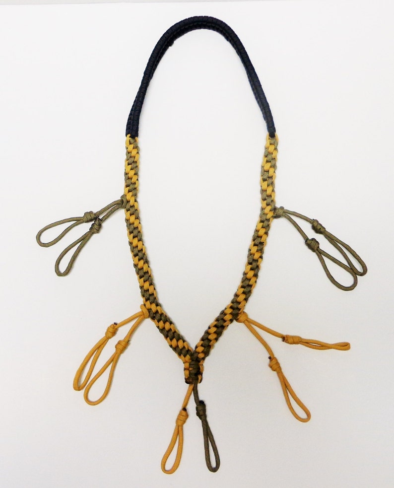 Custom Paracord Goose/Duck Call Lanyard Black Goldenrod and Coyote Brown image 2