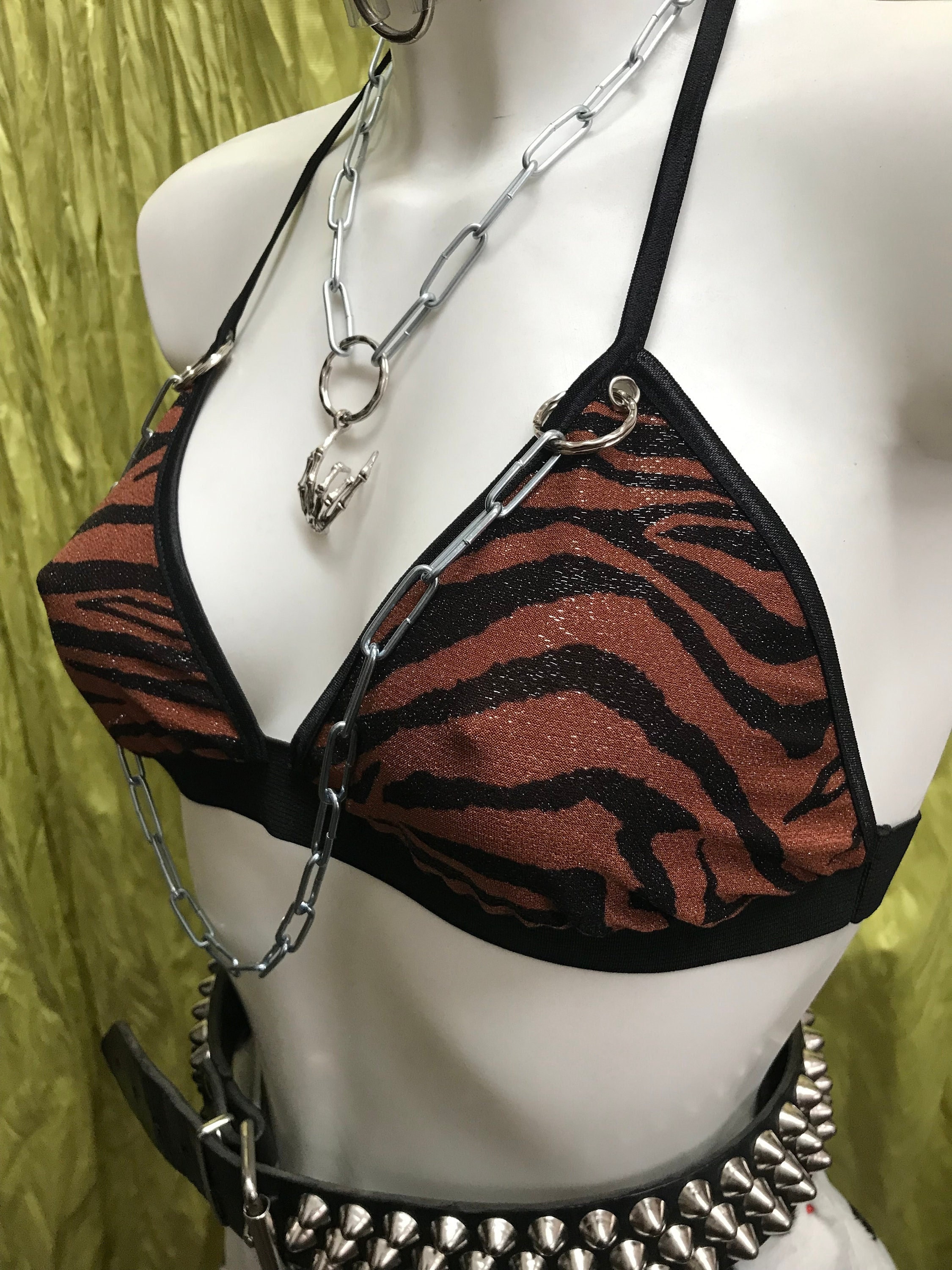 fur trim bra