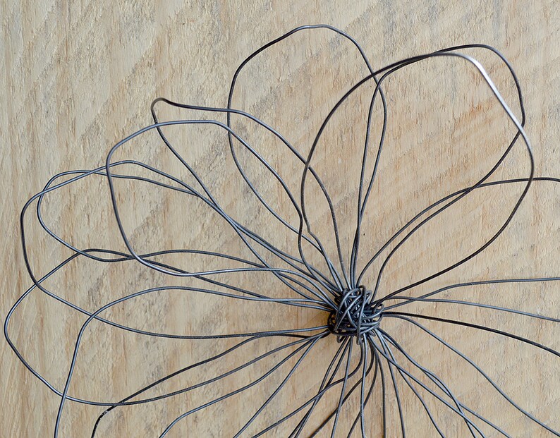 Wire Flower Wall Art Rustic Wire Flowers Spring Flower Etsy