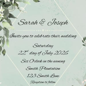 Elegant Greenery Wedding Invitation: Watercolor Eucalyptus & Calligraphy