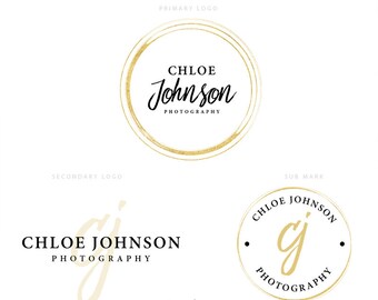 feminine logo set gold foil logos instant download logos etsy