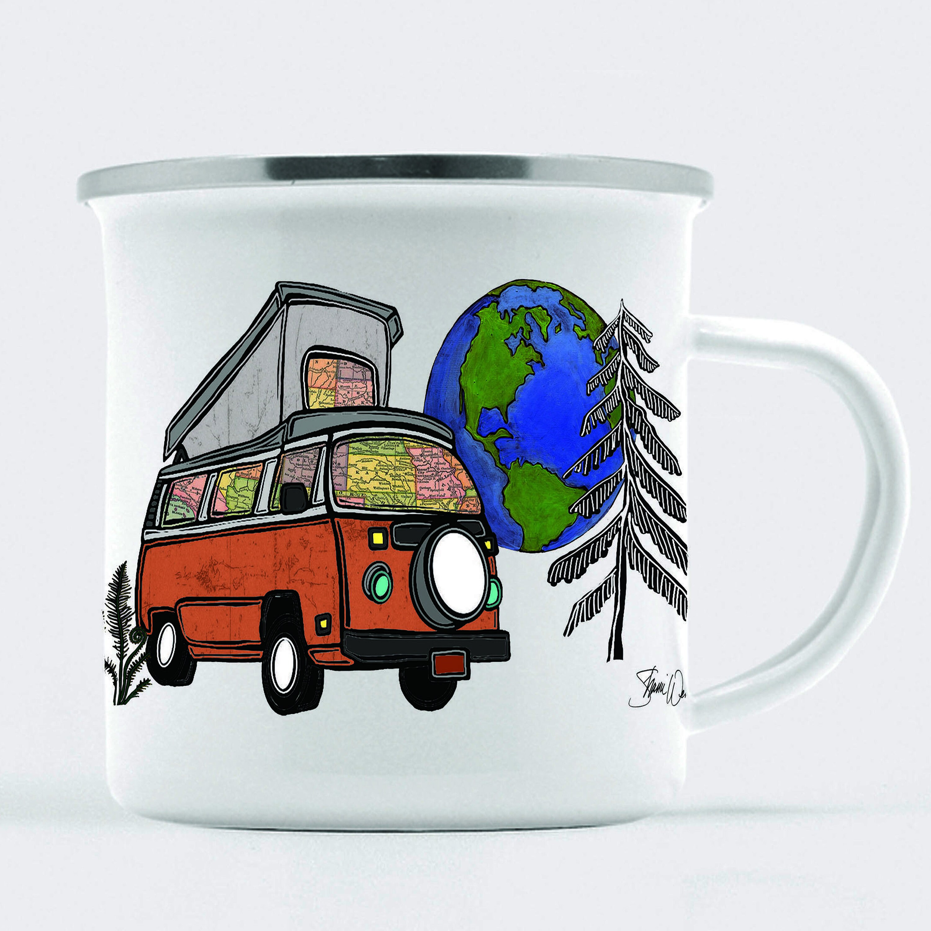 VW VOLKWAGEN CAMPER VAN METAL ENAMEL CAMPING COFFEE MUG VW VOLKWAGEN CAMPER VAN METAL ENAMEL CAMPING COFFEE MUG
