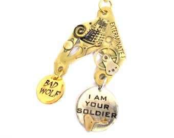 Naszyjnik Steampunk Doctor Who Zły Wilk i Dalek