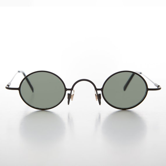 Micro Oval Spectacle Metal Vintage Sunglasses - J… - image 2
