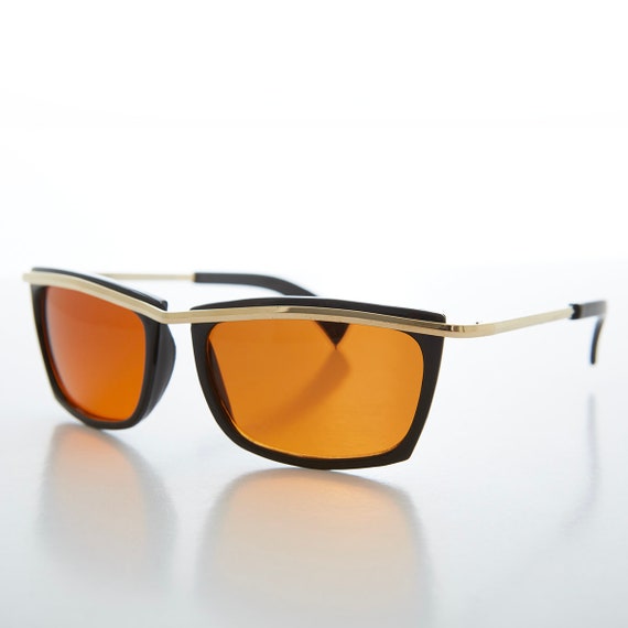Rectangular Sunglasses with Orange Lens - Weil - image 2