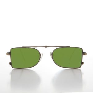 Futuristic Flat lens Pilot Vintage Sunglasses - Delvin