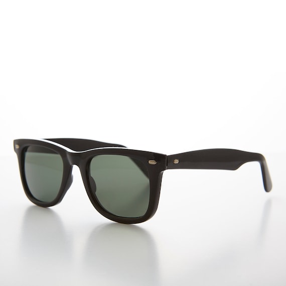 Black Classic Horn Rim Vintage Deadstock Sunglass… - image 2