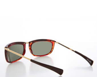 Lunettes de soleil incurvées vintage des années 90 avec barre