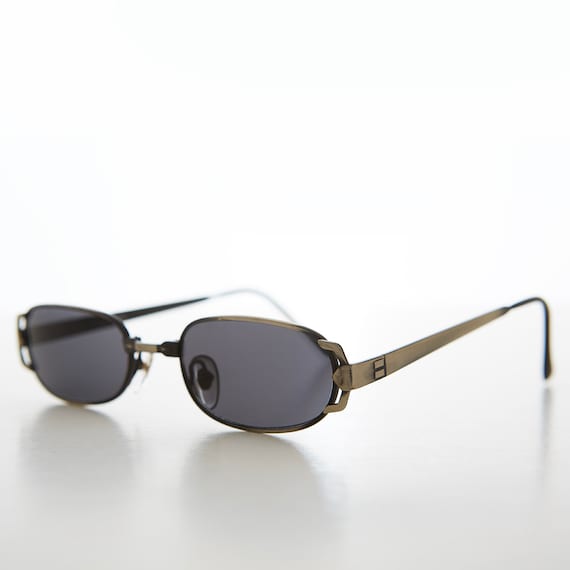 Small Rectangle Unisex Vintage Sunglasses -Syds - image 2