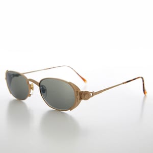 Oval Luxury Metal Sophisticated Vintage 90s Sunglass - Zoom