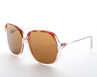Polarized Square Women's Sunglass/ Retro / Boho Chic/70s Style/ Oversized/ Glass Lens -Jackie