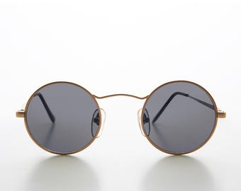 Small Round Wire Rim Hippy Teashade Vintage Sunglasses  - Vox 1