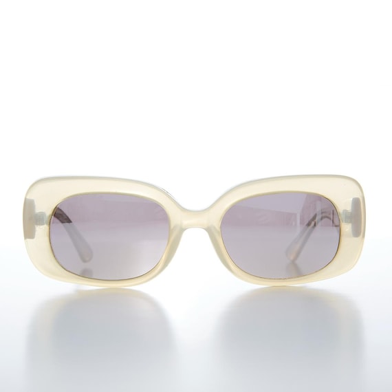Large Mod Bold Rectangular Vintage Sunglass - Tut… - image 1
