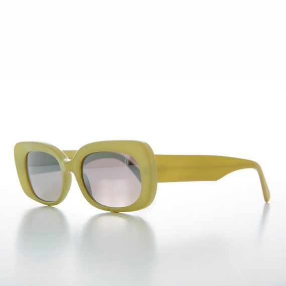 Large Mod Bold Rectangular Vintage Sunglass - Tut… - image 2