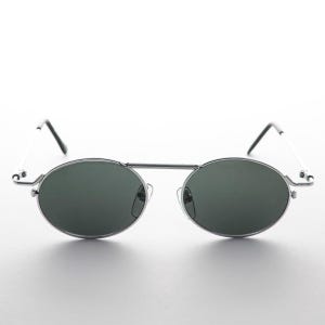 Ovale Steampunk Sonnenbrille mit Flat Top Federbügel - Steamcon