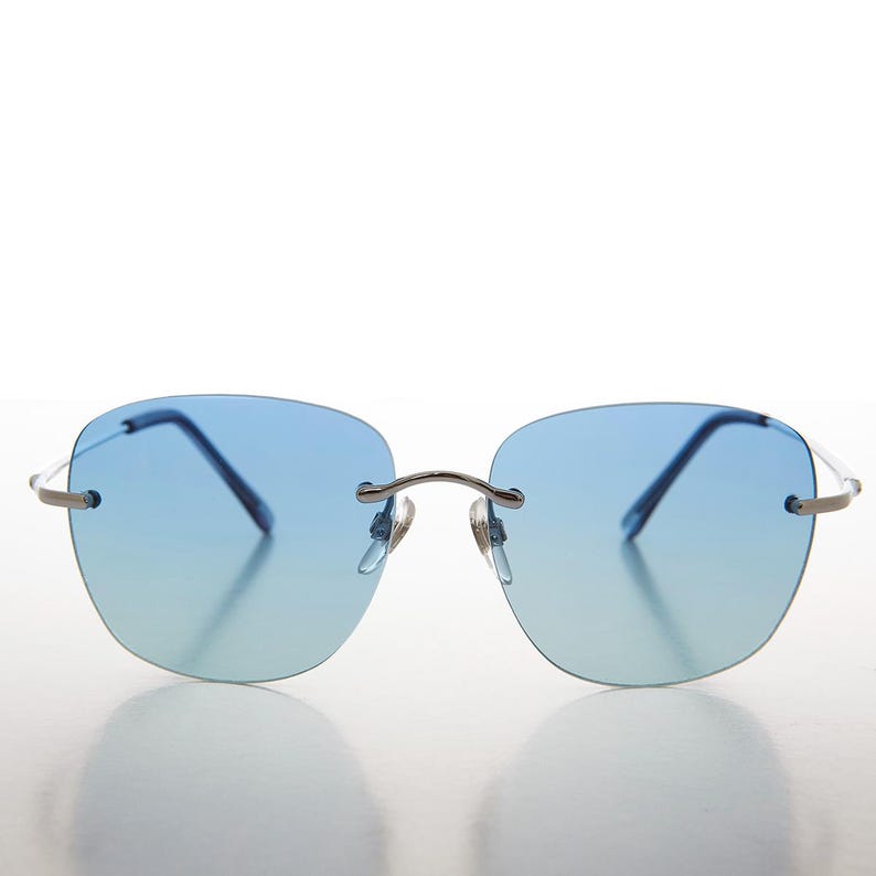Rimless Tinted Lens Women's Vintage 90s Sunglasses