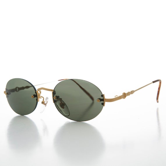 Oval Rimless Vintage Sunglasses - Alpha