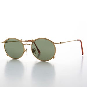 Oval Metal Cyber Punk Vintage 90s Sunglasses - Lucian