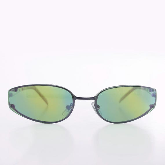 Narrow Oval Wrap Around Y2K Sunglasses - Rickey - Etsy Canada