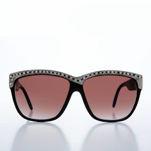 Women's Rhinestone Black Frame Sunglasses - Kristel