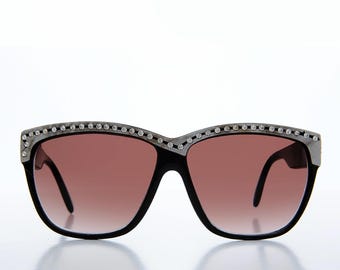 Lunettes de soleil femme strass noires - Kristel