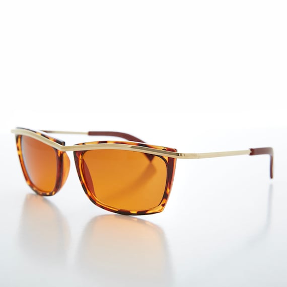 Rectangular Sunglasses with Orange Lens - Weil - image 4