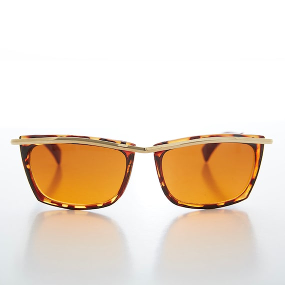Rectangular Sunglasses with Orange Lens - Weil - image 3