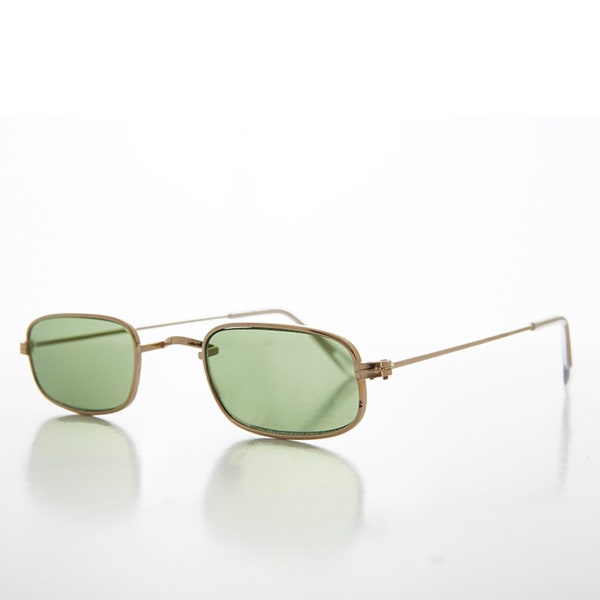 Rectangle Color Tinted Lens Hippie Vintage Sunglasses - Hulu