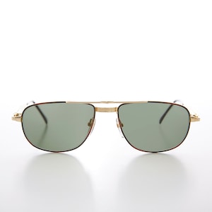 Gold Low Profile Fancy Pilot Vintage Sunglass - Ceaser