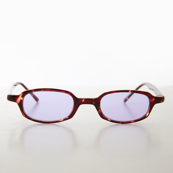 Micro Hippie Rectangular Tortoiseshell Sunglasses… - image 1