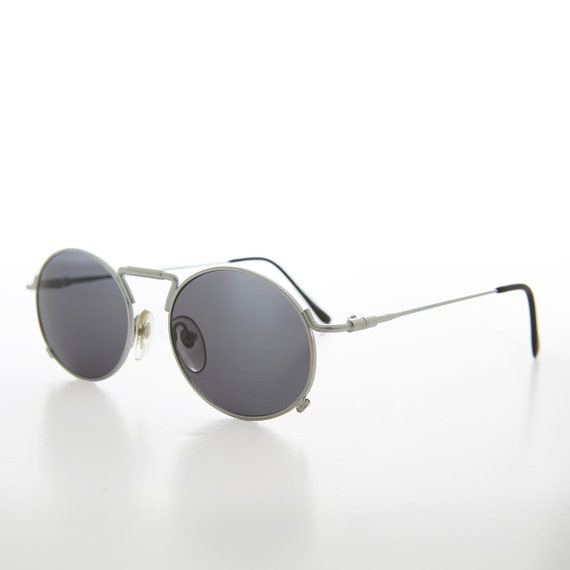 Oval Steampunk Vintage Sunglasses - Eben - image 5