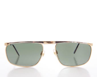 Gold und Silber Flat Top Rechteck Sonnenbrille - Medford