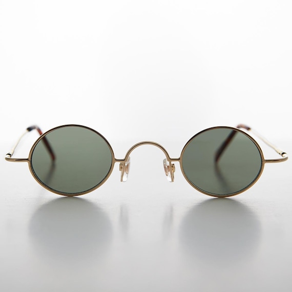 Micro Oval Spectacle Metal Vintage Sunglasses - Joseph View 2