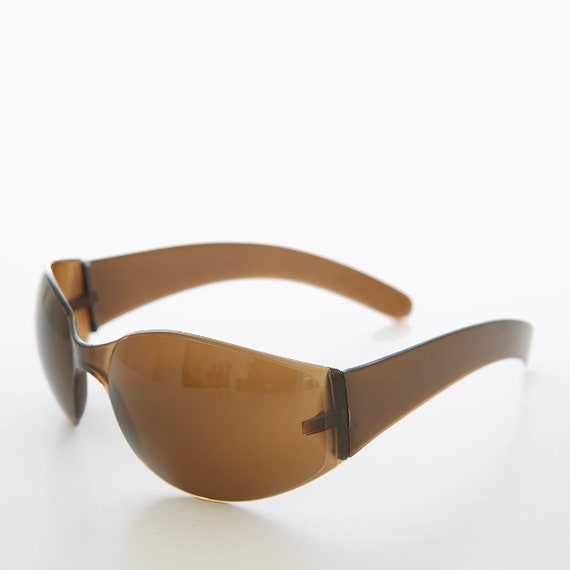 Unisex Futuristic Goggle Wrap Around Sunglasses -… - image 6
