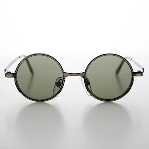 Petites lunettes de soleil rondes vintage en métal - Merlin 2