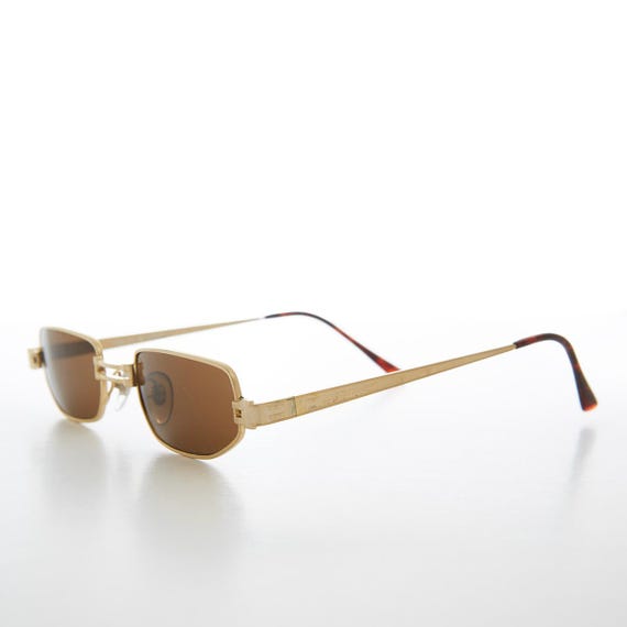Rectangular Punk Micro Metal Sunglasses - Hitch - image 3