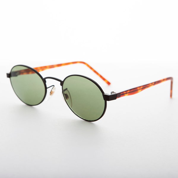 Oval Lens Vintage Metal Combo Sunglass - Hipster