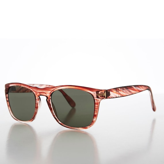 Sporty Classic Square Horn Rim Vintage Sunglasses… - image 2