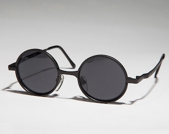 Small Round Goth Vintage Unisex Sunglasses - Merlin 1