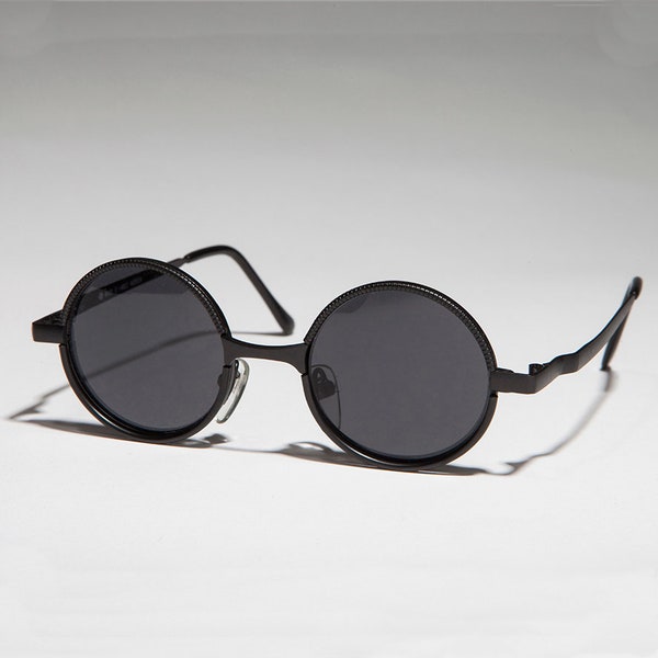 Small Round Goth Vintage Unisex Sunglasses - Merlin 1